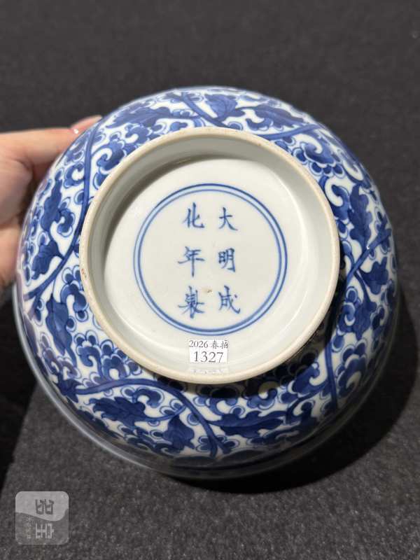 清康熙 青花缠枝牡丹纹碗 - 图7